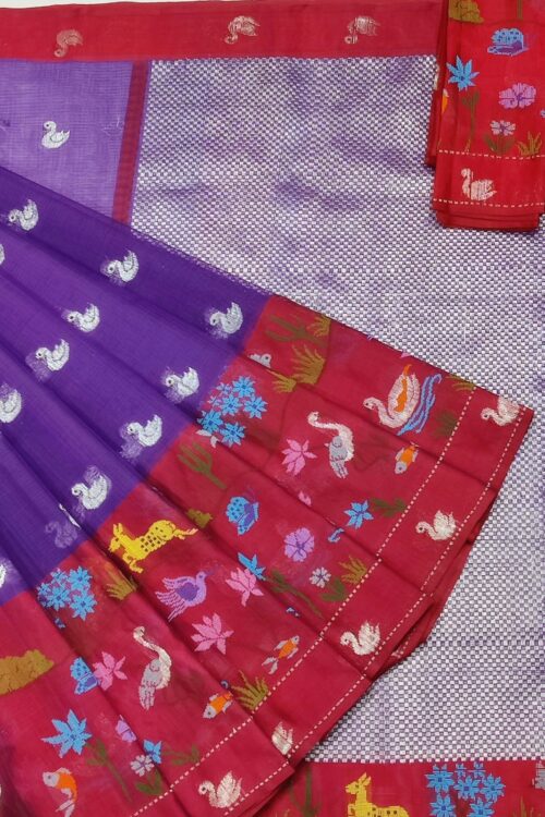 PURE BIG PAITHANI BORDER ZARIKOTA HANDLOOM SAREE S-117