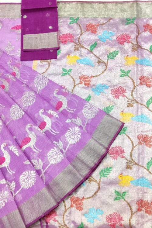 PURE ALL OVER JAAL ZARIKOTA HANDLOOM SAREE WITH BLOUSE_J486