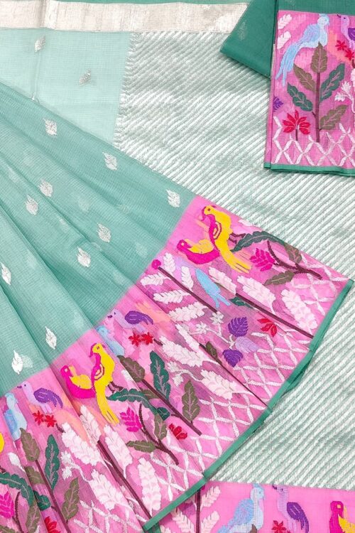 PURE BIG PAITHANI BORDER ZARIKOTA HANDLOOM SAREE S-116