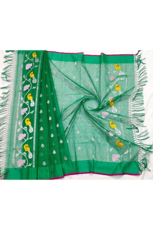 PURE BUTTIS ZARIKOTA HANDLOOM DUPATTA D-186