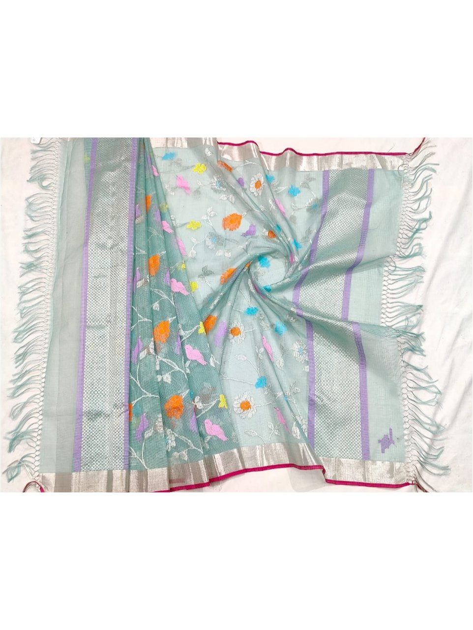PURE ALL OVER JAAL ZARIKOTA HANDLOOM DUPATTA D-187