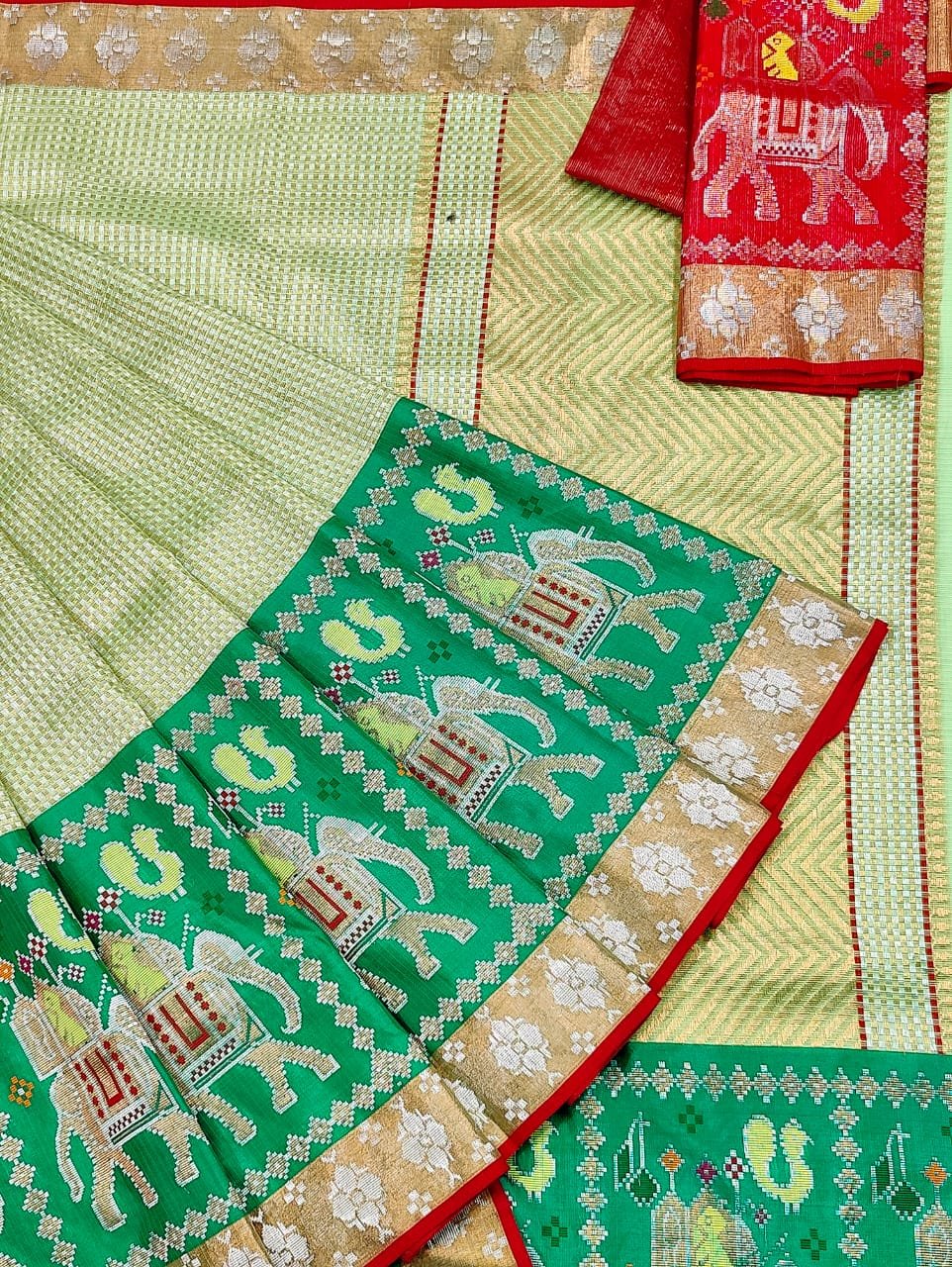 PURE BIG PATOLA BORDER WITH ZAMAWAR ZARIKOTA HANDLOOM SAREE_Z55