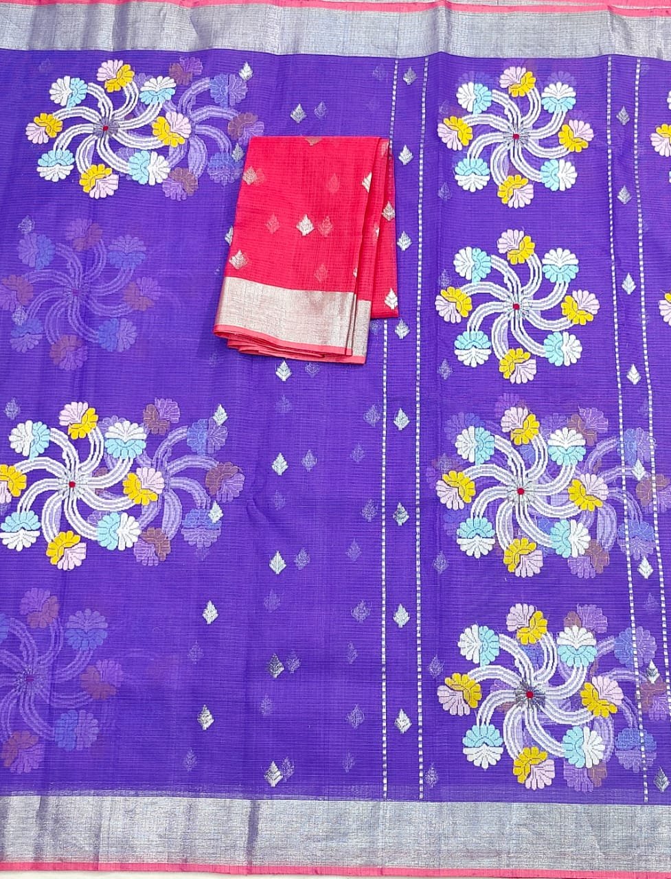 PURE ZARIKOTA HANDLOOM BUTA SAREE WITH BLOUSE B1385 - Image 3