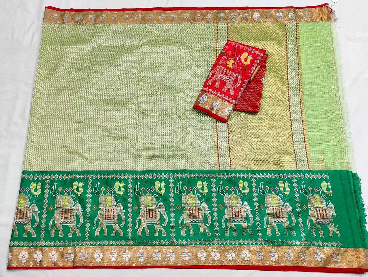 PURE BIG PATOLA BORDER WITH ZAMAWAR ZARIKOTA HANDLOOM SAREE_Z55 - Image 4