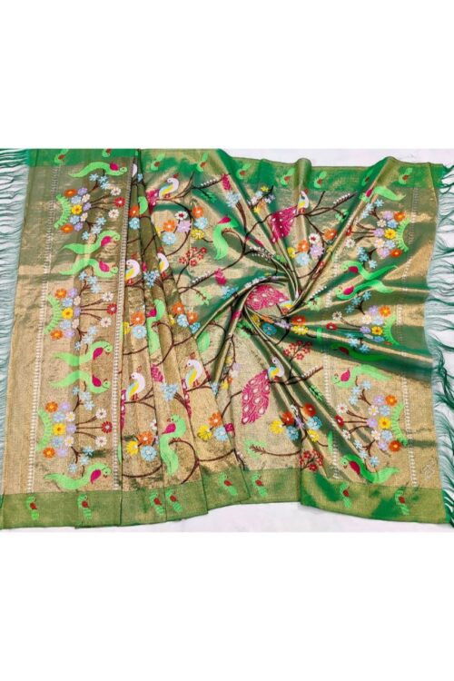 PURE GOLD DUBBLE TISSUE ALL OVER JAAL ZARIKOTA HANDLOOM DUPATTA D-191