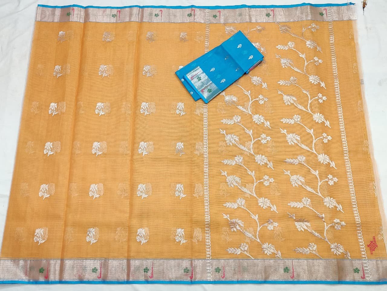 PURE ZARIKOTA HANDLOOM BUTA SAREE WITH BLOUSE B1394 - Image 4