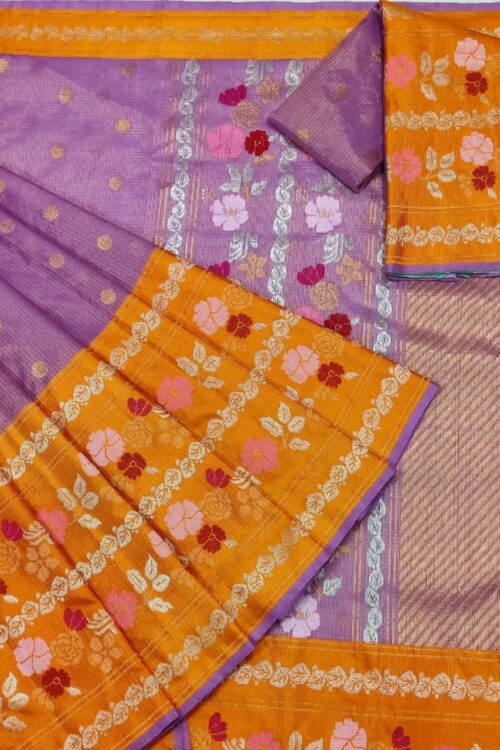 PURE GOLD TISSUE BIG PAITHANI BORDER ZARIKOTA HANDLOOM SAREE WITH BLOUSE_T-223