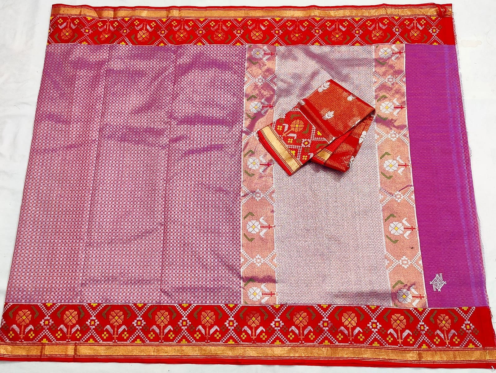PURE ZAMAWAR WITH BOTH SIDES BIG PATOLA BORDER ZARIKOTA HANDLOOM SAREE_Z56 - Image 4