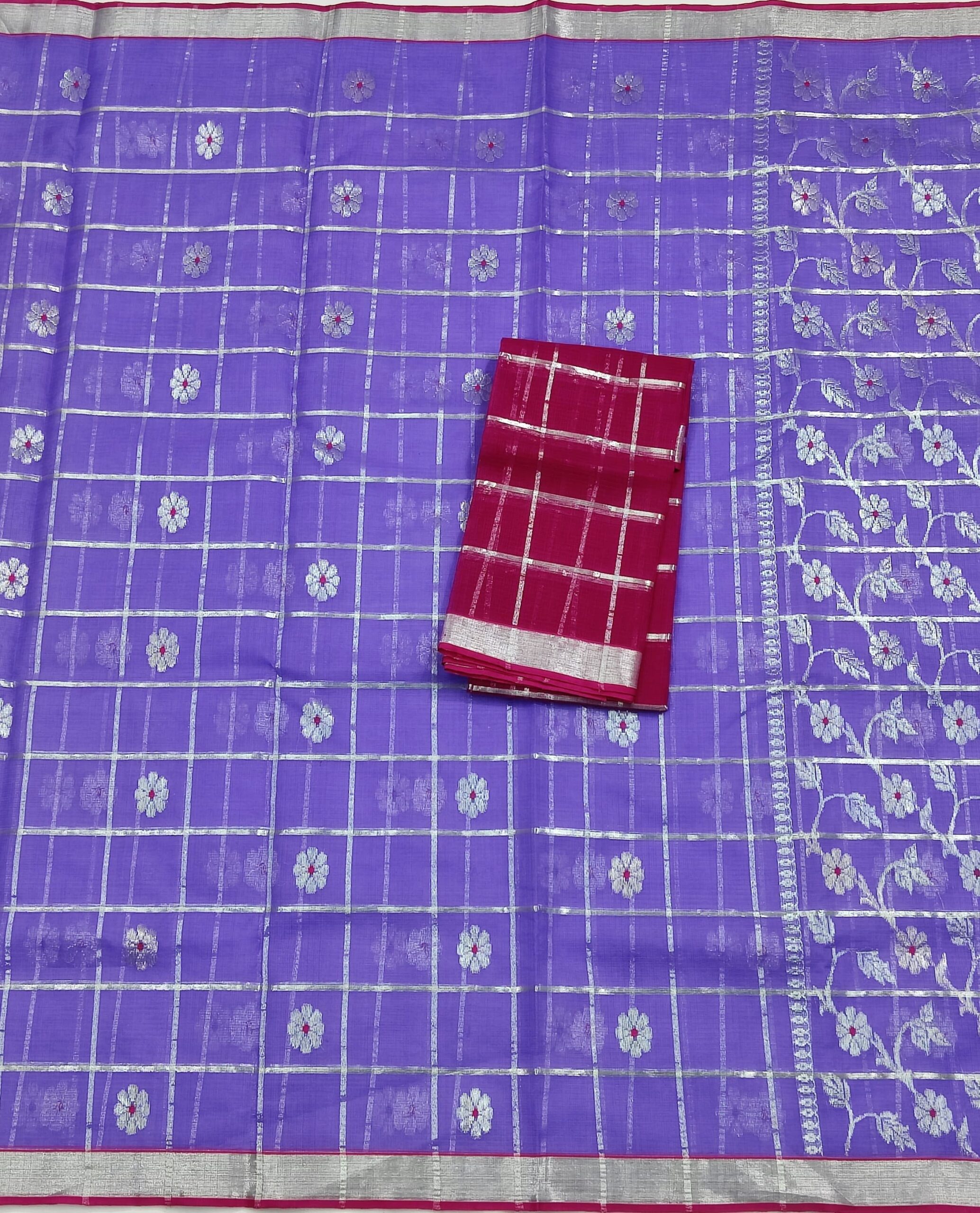 PURE ZARIKOTA HANDLOOM BUTA SAREE WITH BLOUSE B1400 - Image 3