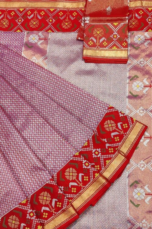 PURE ZAMAWAR WITH BOTH SIDES BIG PATOLA BORDER ZARIKOTA HANDLOOM SAREE_Z56