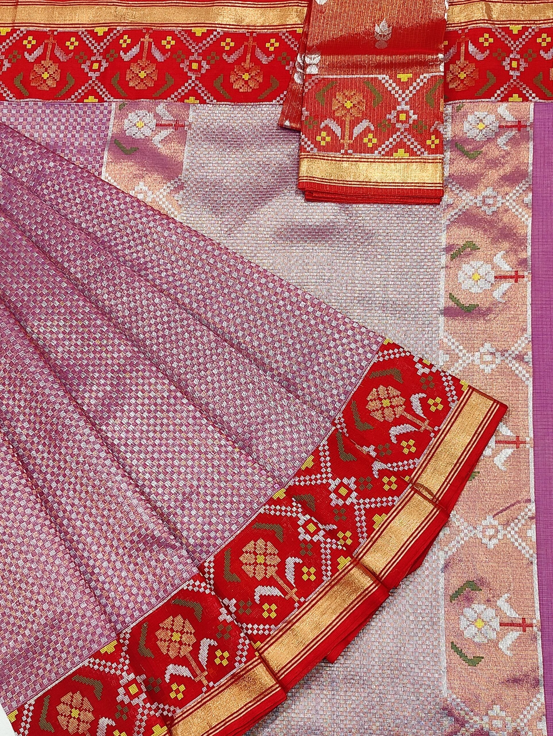 PURE ZAMAWAR WITH BOTH SIDES BIG PATOLA BORDER ZARIKOTA HANDLOOM SAREE_Z56