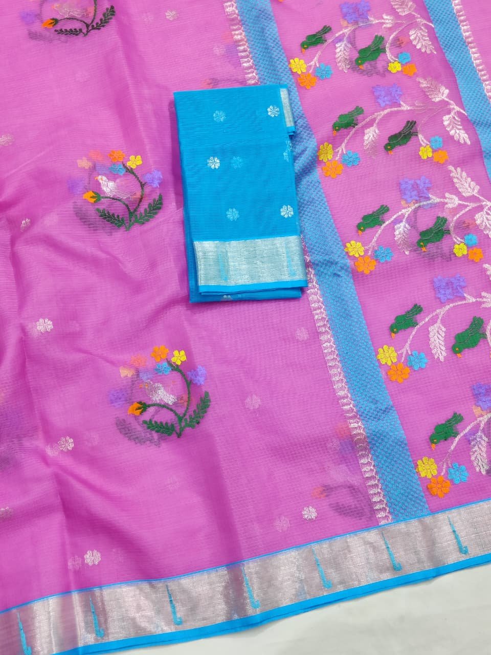 PURE ZARIKOTA HANDLOOM BUTA SAREE WITH BLOUSE B1406 - Image 2