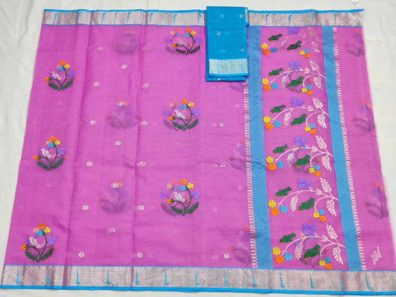 PURE ZARIKOTA HANDLOOM BUTA SAREE WITH BLOUSE B1406 - Image 4