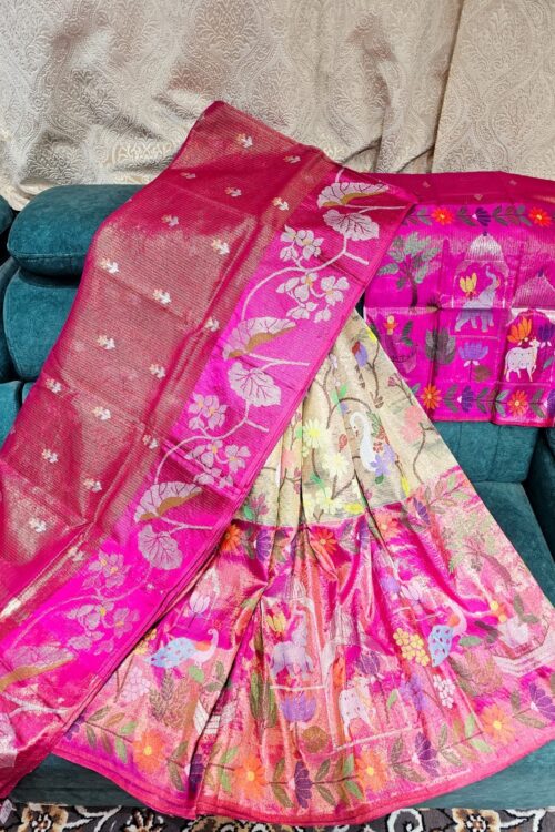 PURE ZARIKOTA HANDLOOM LEHANGA MATERIAL SET – L184
