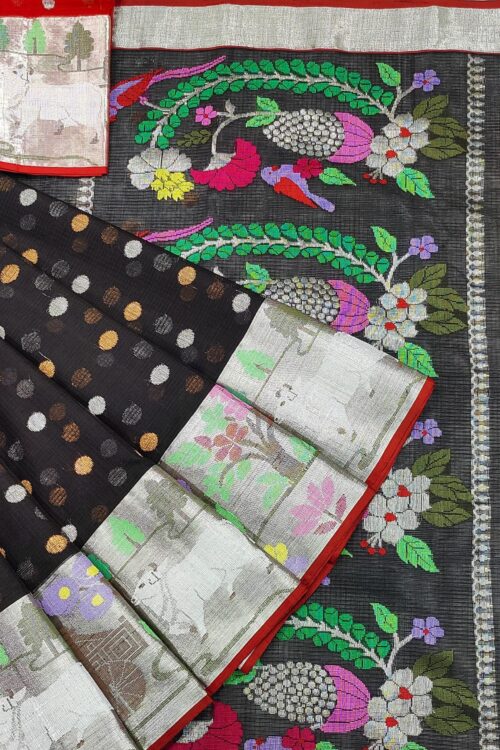 PURE BIG PAITHANI BORDER ZARIKOTA HANDLOOM SAREE S-122