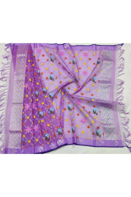 PURE ALL OVER JAAL ZARIKOTA HANDLOOM DUPATTA D-194