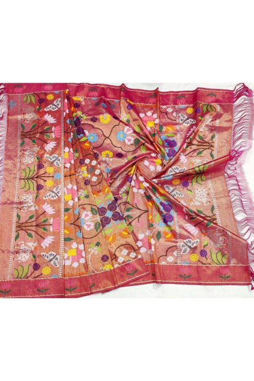 PURE GOLD DUBBLE TISSUE ALL OVER JAAL ZARIKOTA HANDLOOM DUPATTA D-197