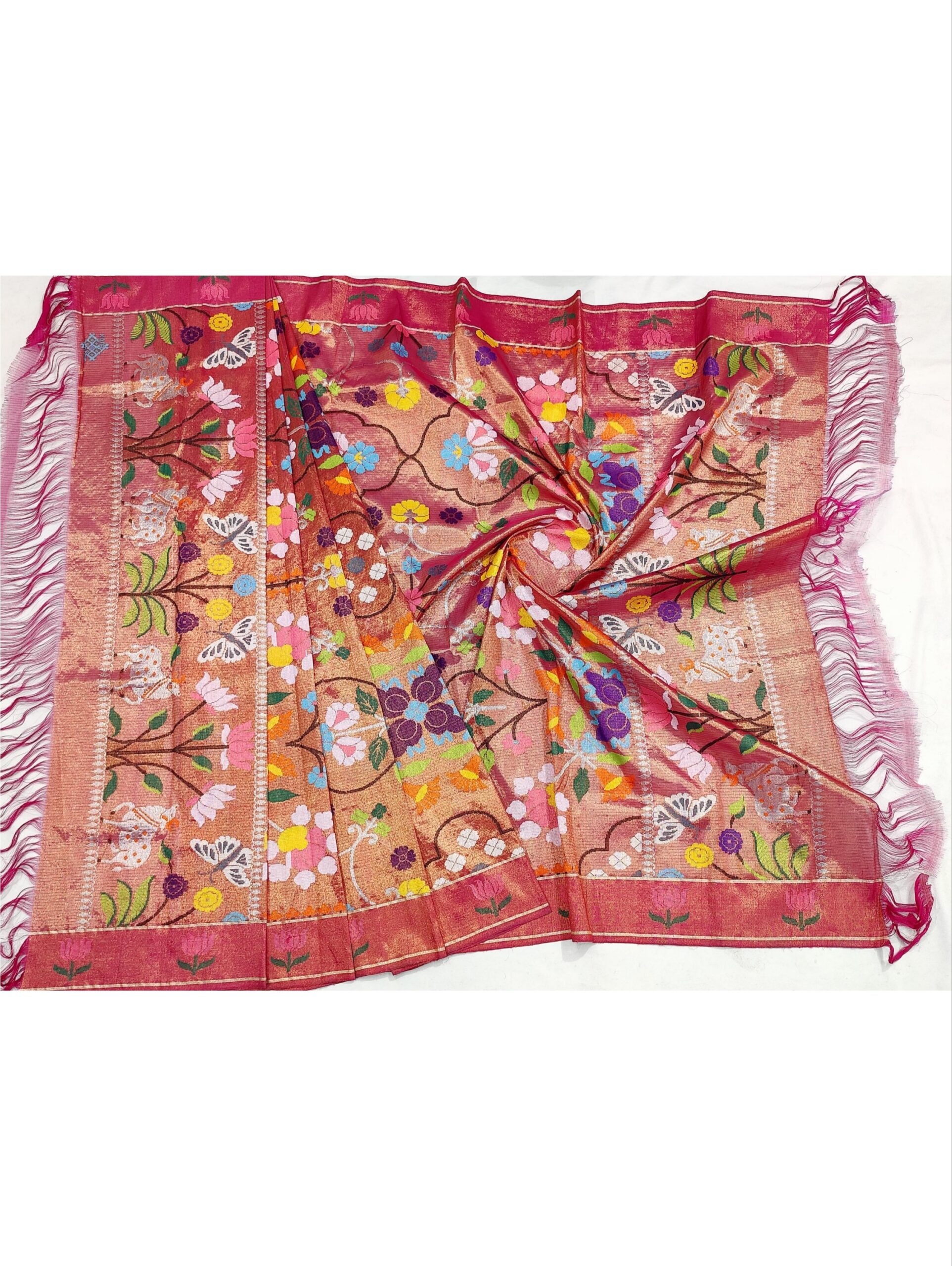 PURE GOLD DUBBLE TISSUE ALL OVER JAAL ZARIKOTA HANDLOOM DUPATTA D-197