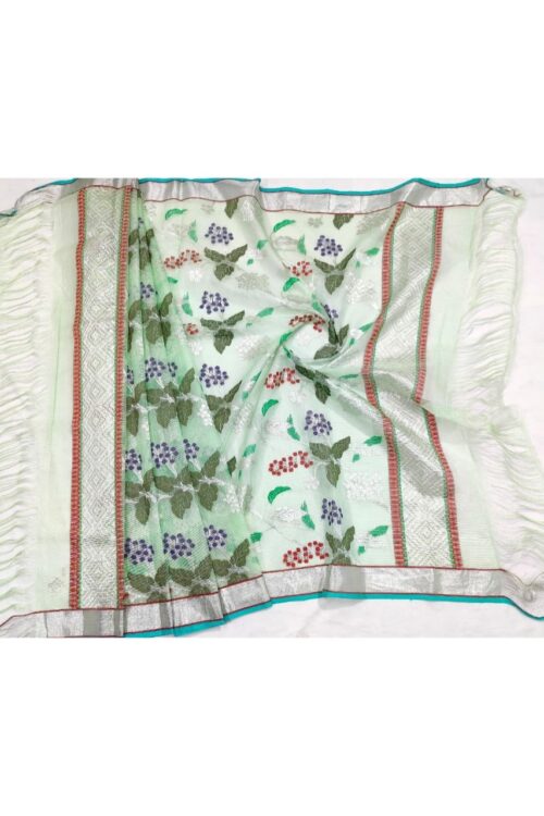 PURE ALL OVER JAAL ZARIKOTA HANDLOOM DUPATTA D-199