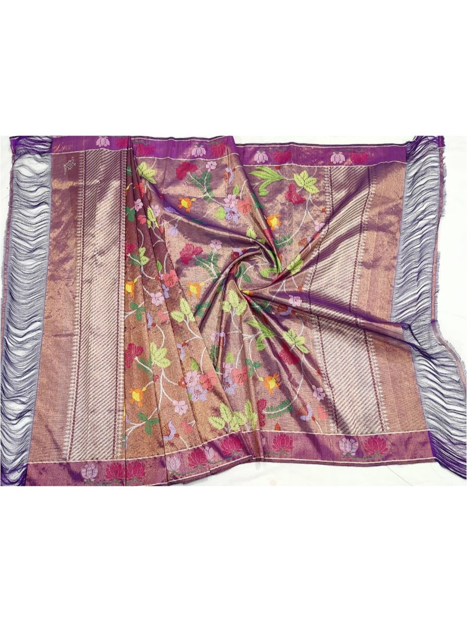 PURE GOLD DUBBLE TISSUE ALL OVER JAAL ZARIKOTA HANDLOOM DUPATTA D-203