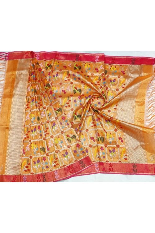 PURE GOLD DUBBLE TISSUE ALL OVER JAAL ZARIKOTA HANDLOOM DUPATTA D-206
