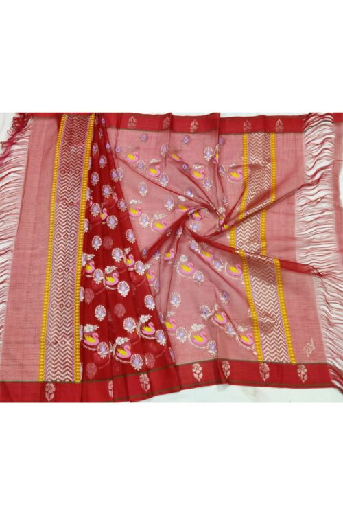 PURE ALL OVER JAAL ZARIKOTA HANDLOOM DUPATTA D-208