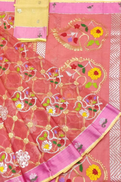 PURE ALL OVER JAAL ZARIKOTA HANDLOOM SAREE WITH BLOUSE_J498