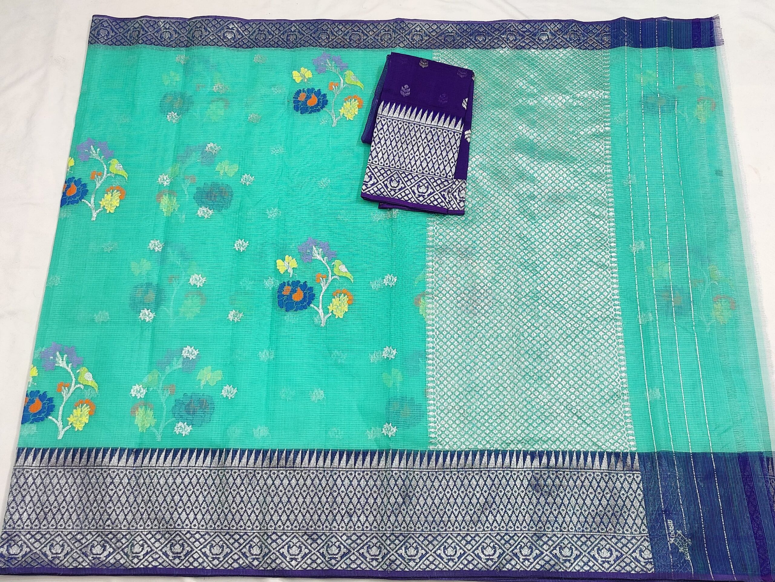 PURE BOTH SIDE KANCHI BORDER ZARIKOTA HANDLOOM SAREE K-45 - Image 4
