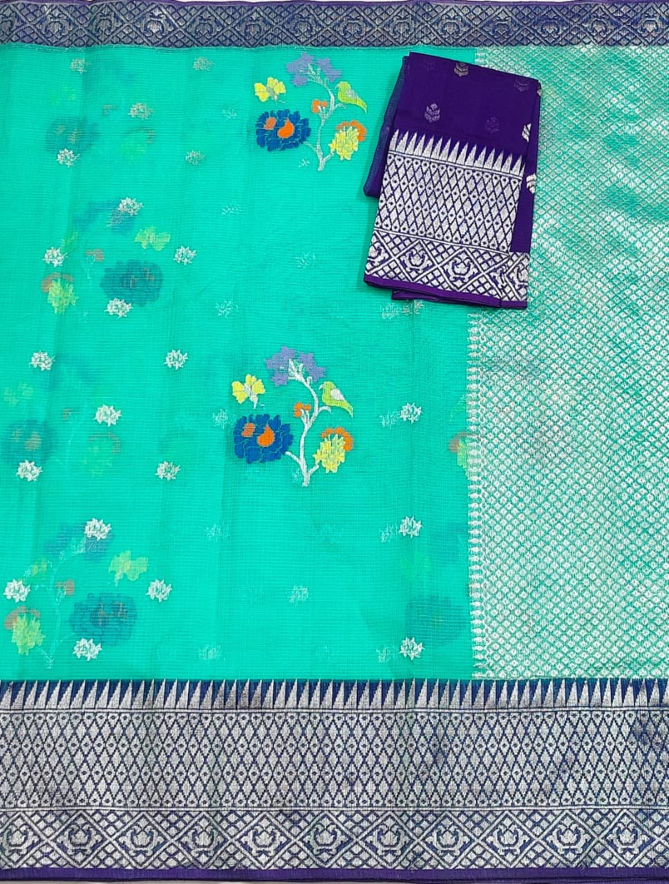PURE BOTH SIDE KANCHI BORDER ZARIKOTA HANDLOOM SAREE K-45 - Image 3