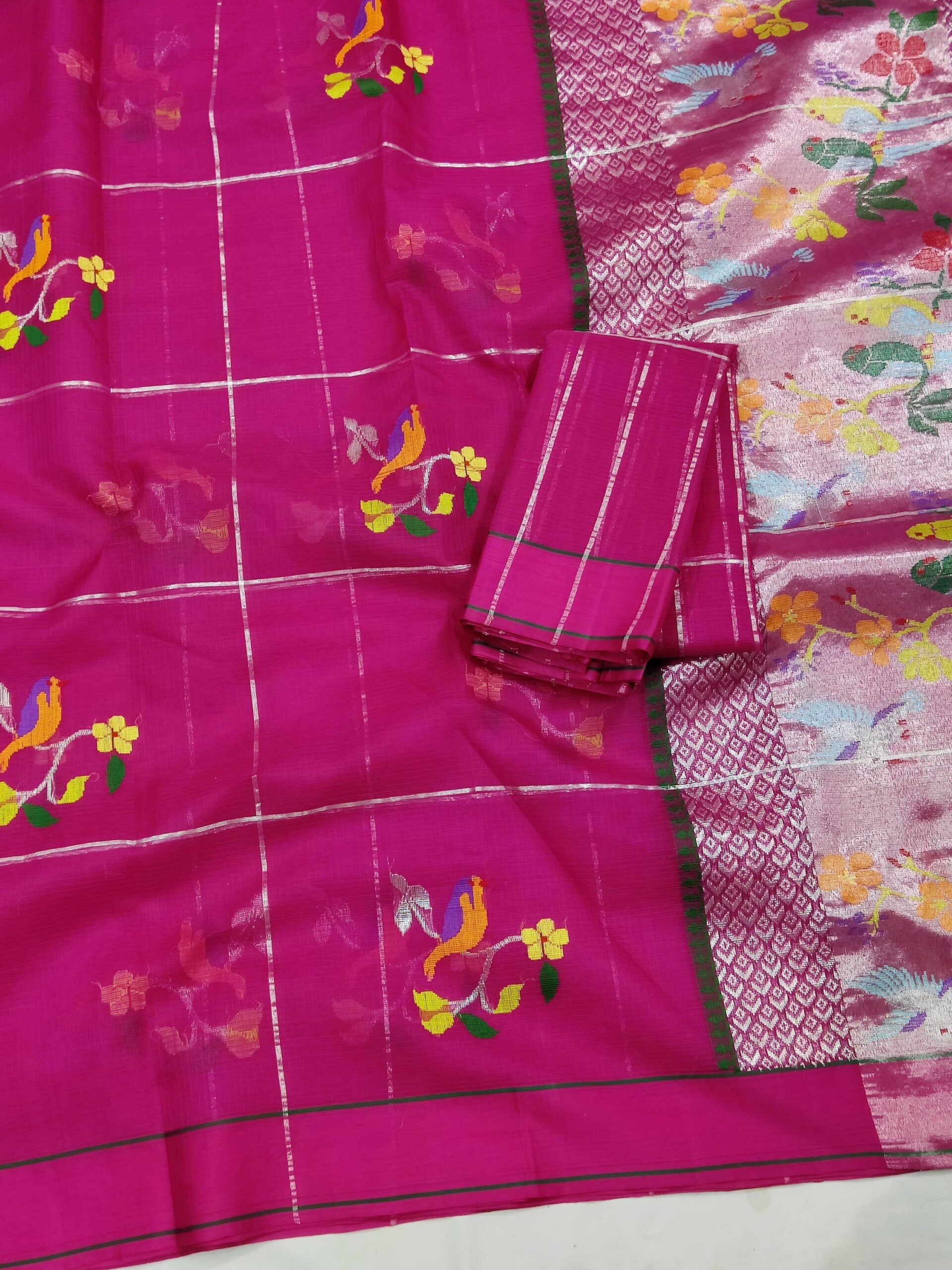 PURE ZARIKOTA HANDLOOM BUTA SAREE WITH BLOUSE B1439 - Image 2