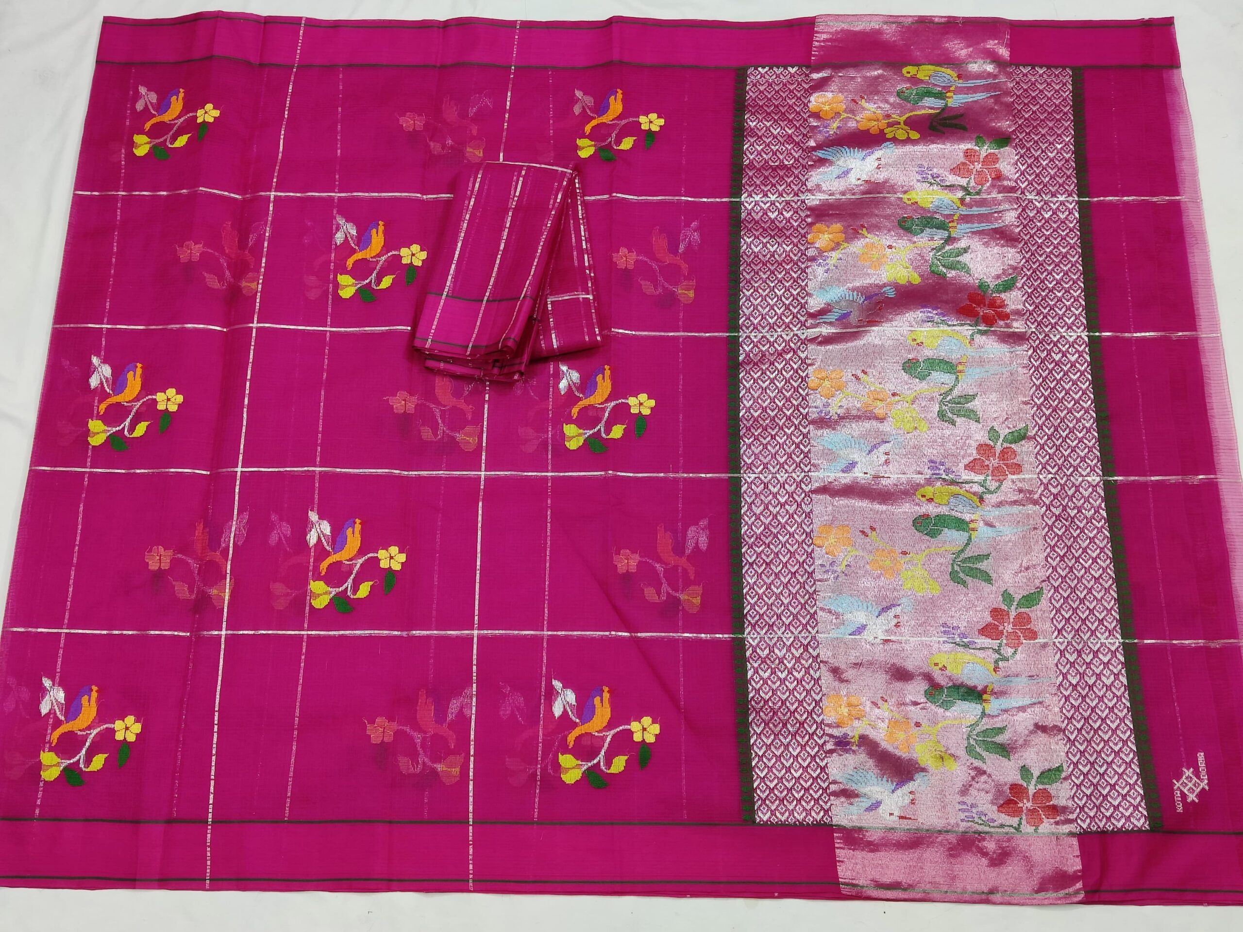 PURE ZARIKOTA HANDLOOM BUTA SAREE WITH BLOUSE B1439 - Image 4