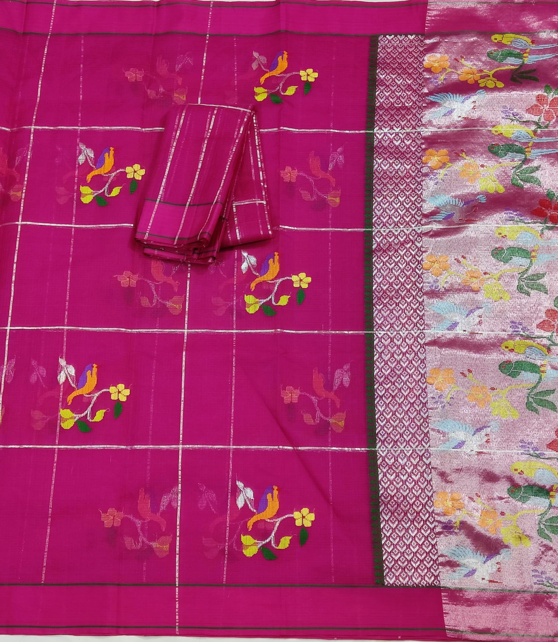 PURE ZARIKOTA HANDLOOM BUTA SAREE WITH BLOUSE B1439 - Image 3