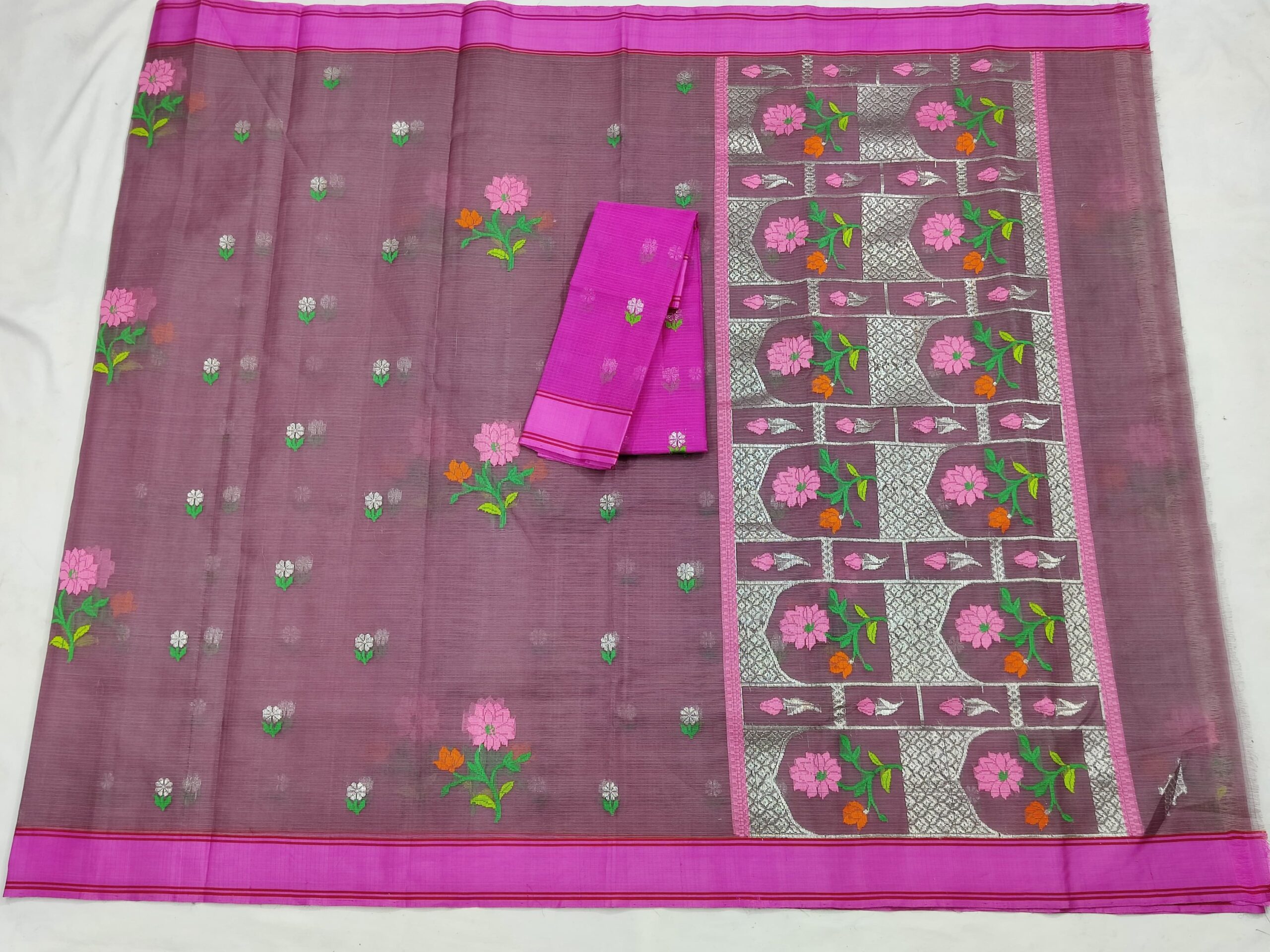 PURE ZARIKOTA HANDLOOM BUTA SAREE WITH BLOUSE B1441 - Image 4