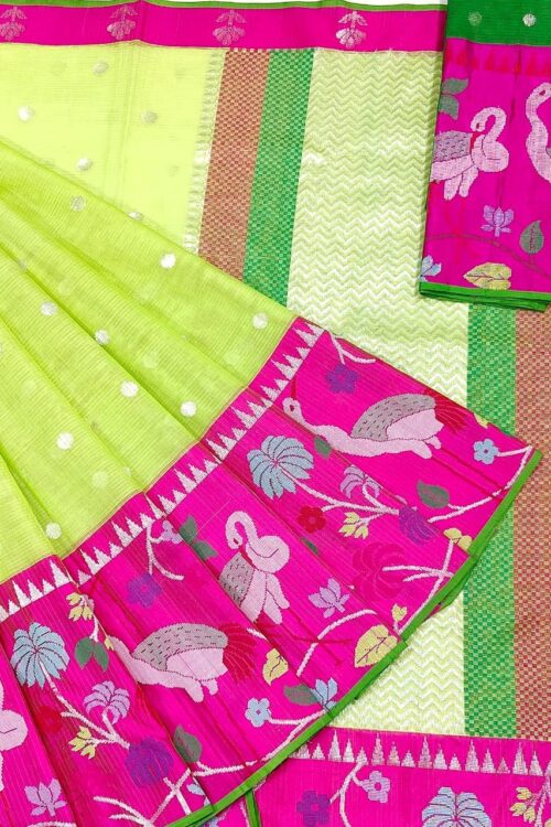 PURE BIG PAITHANI BORDER ZARIKOTA HANDLOOM SAREE S-130