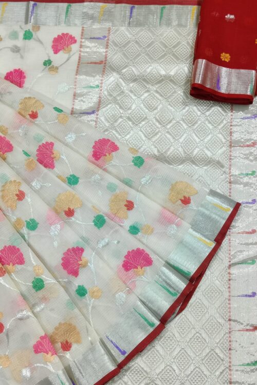 PURE ALL OVER JAAL ZARIKOTA HANDLOOM SAREE WITH BLOUSE_J504