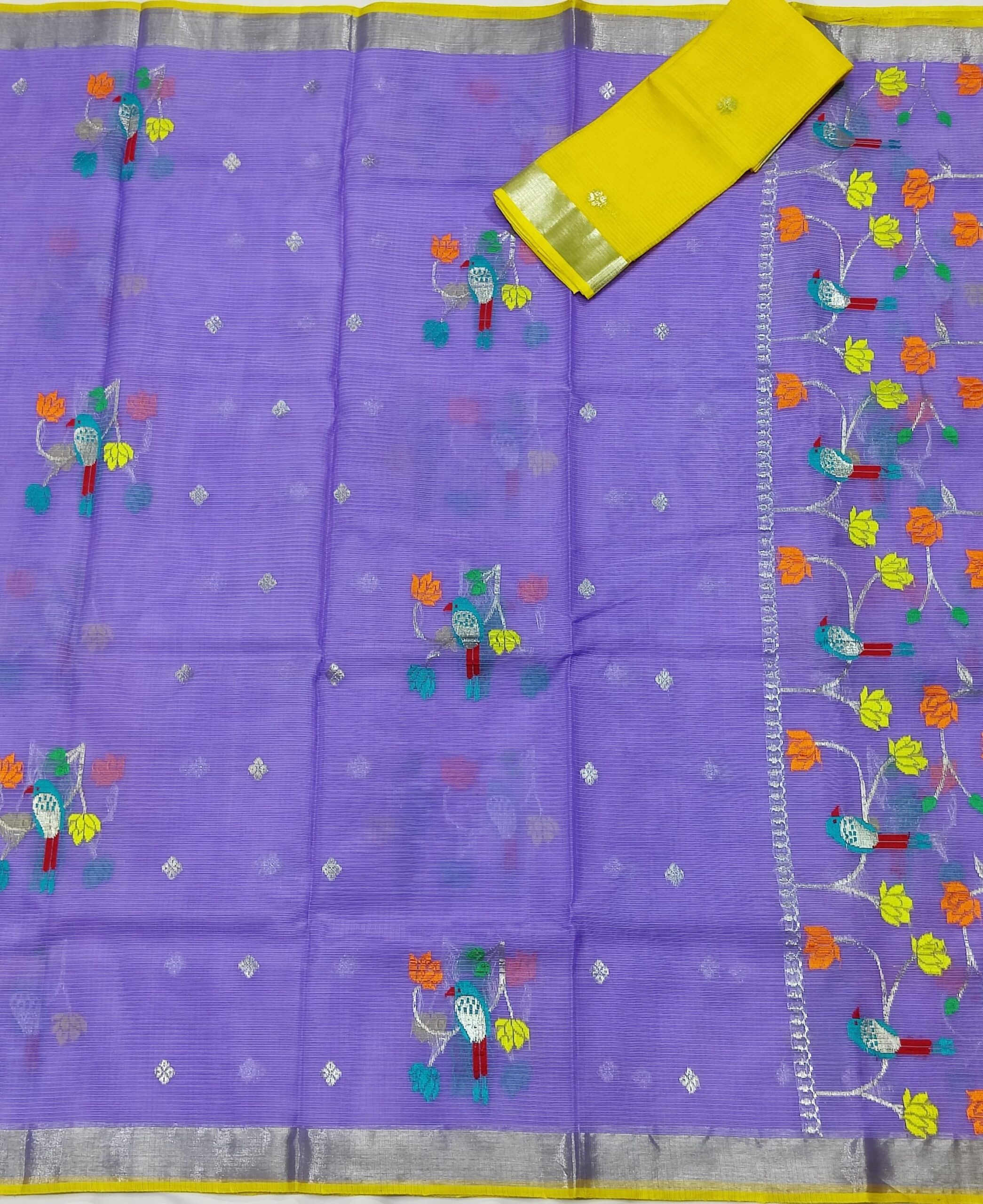 PURE ZARIKOTA HANDLOOM BUTA SAREE WITH BLOUSE B1533 - Image 3