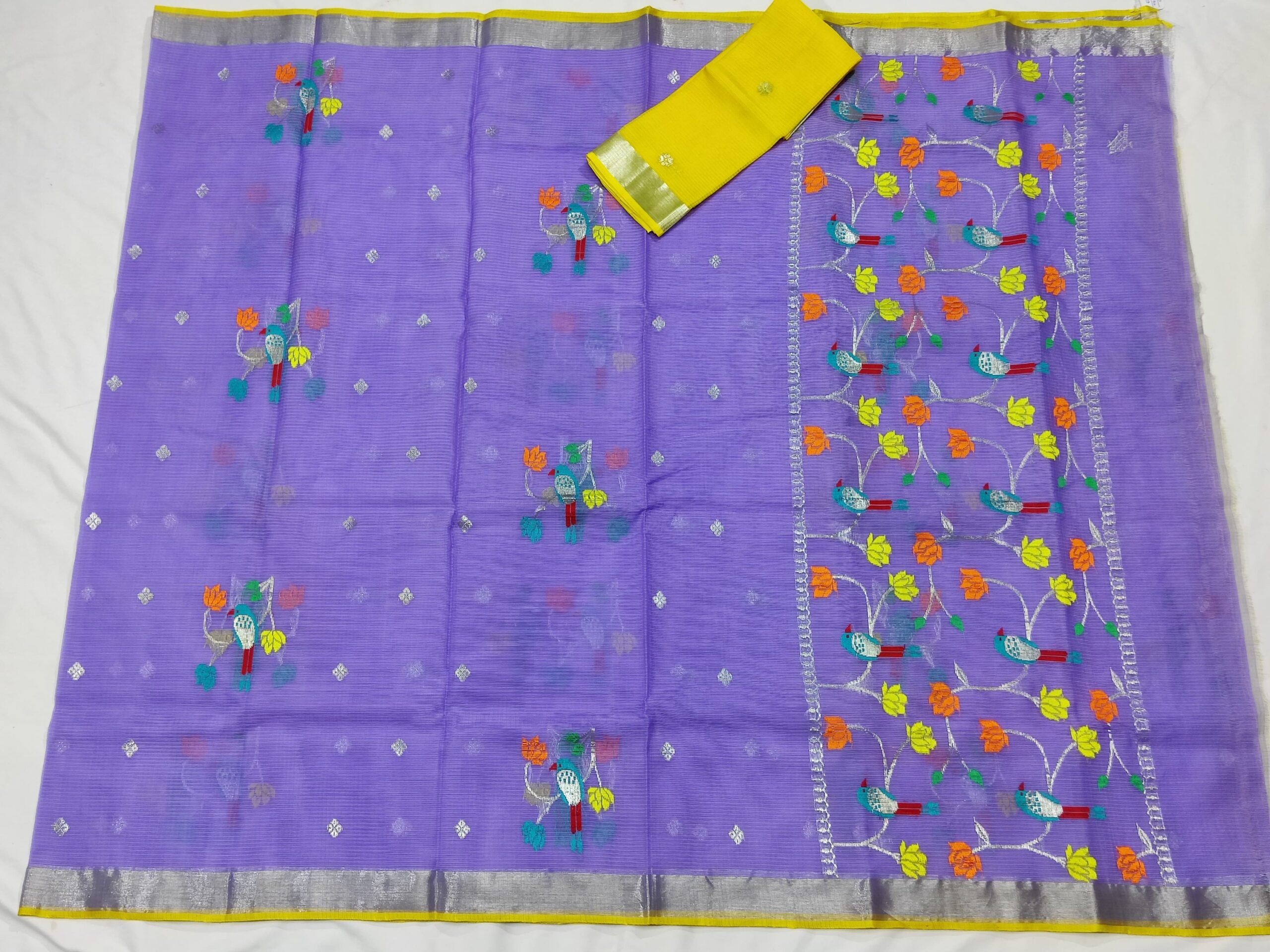 PURE ZARIKOTA HANDLOOM BUTA SAREE WITH BLOUSE B1533 - Image 4