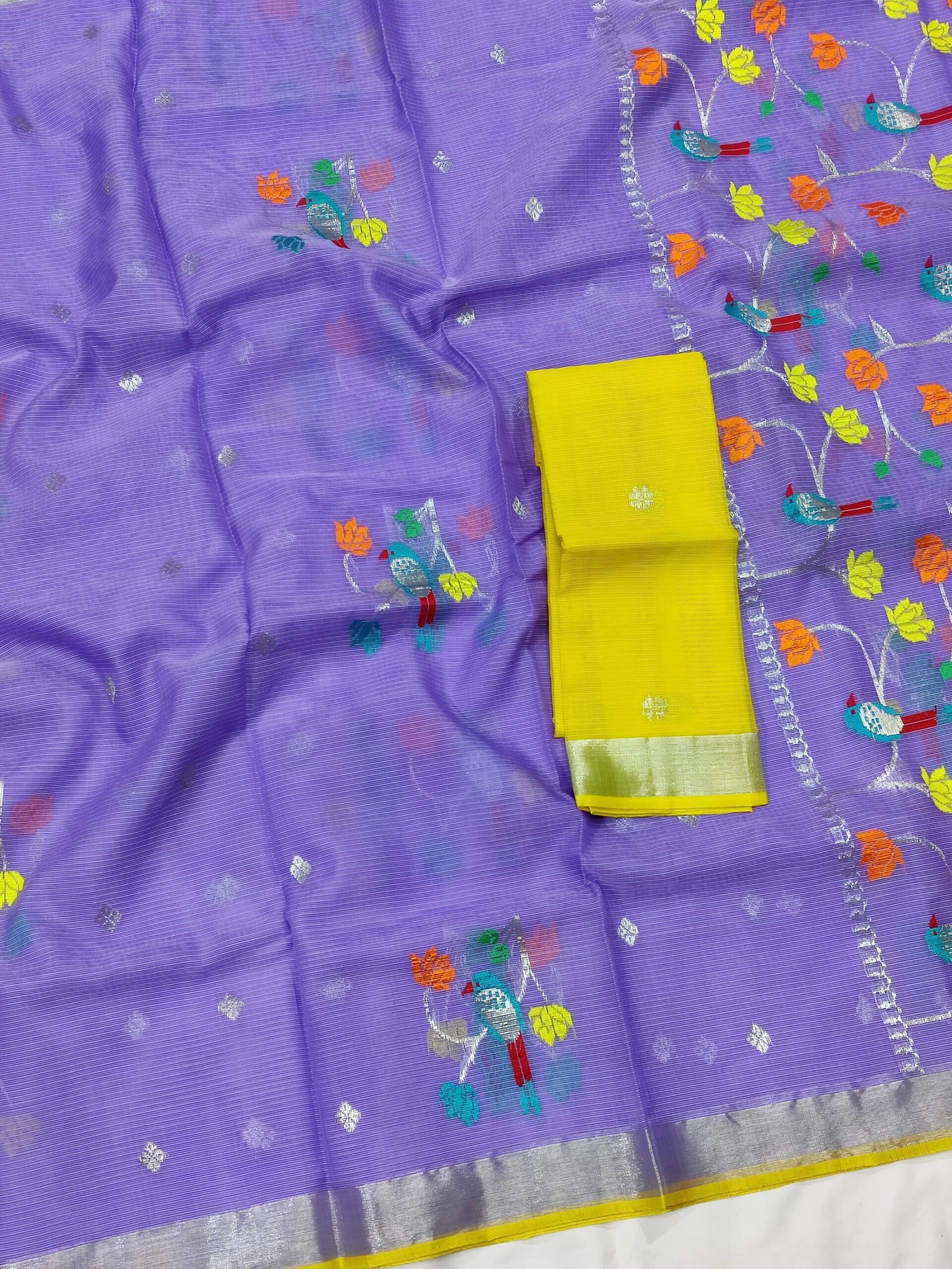 PURE ZARIKOTA HANDLOOM BUTA SAREE WITH BLOUSE B1533 - Image 2