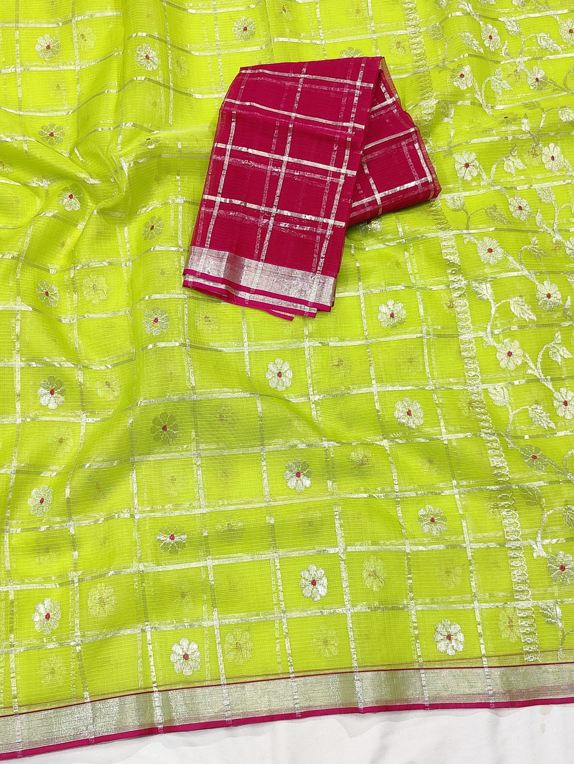 PURE ZARIKOTA HANDLOOM BUTA SAREE WITH BLOUSE B1470 - Image 2