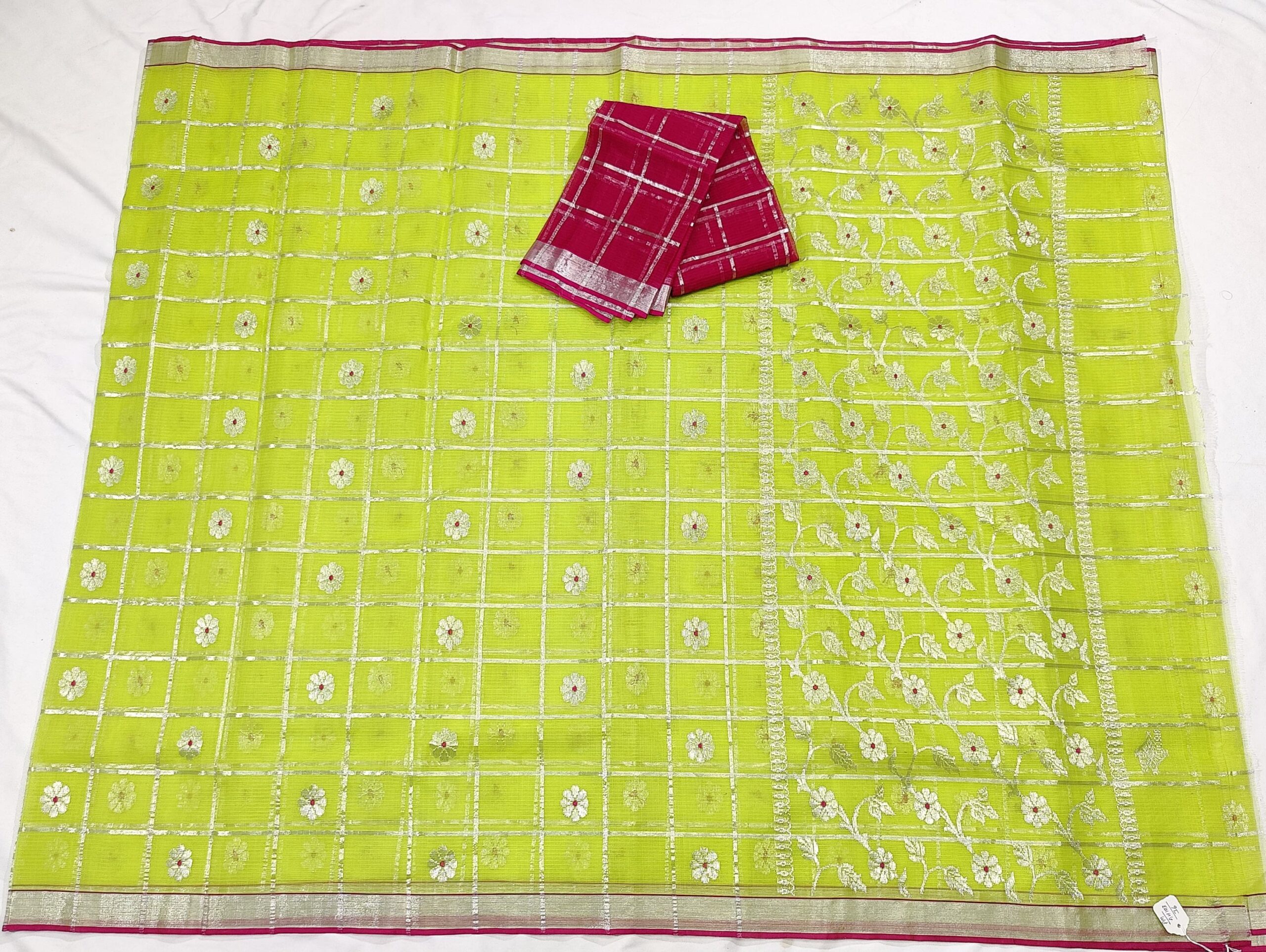 PURE ZARIKOTA HANDLOOM BUTA SAREE WITH BLOUSE B1470 - Image 4