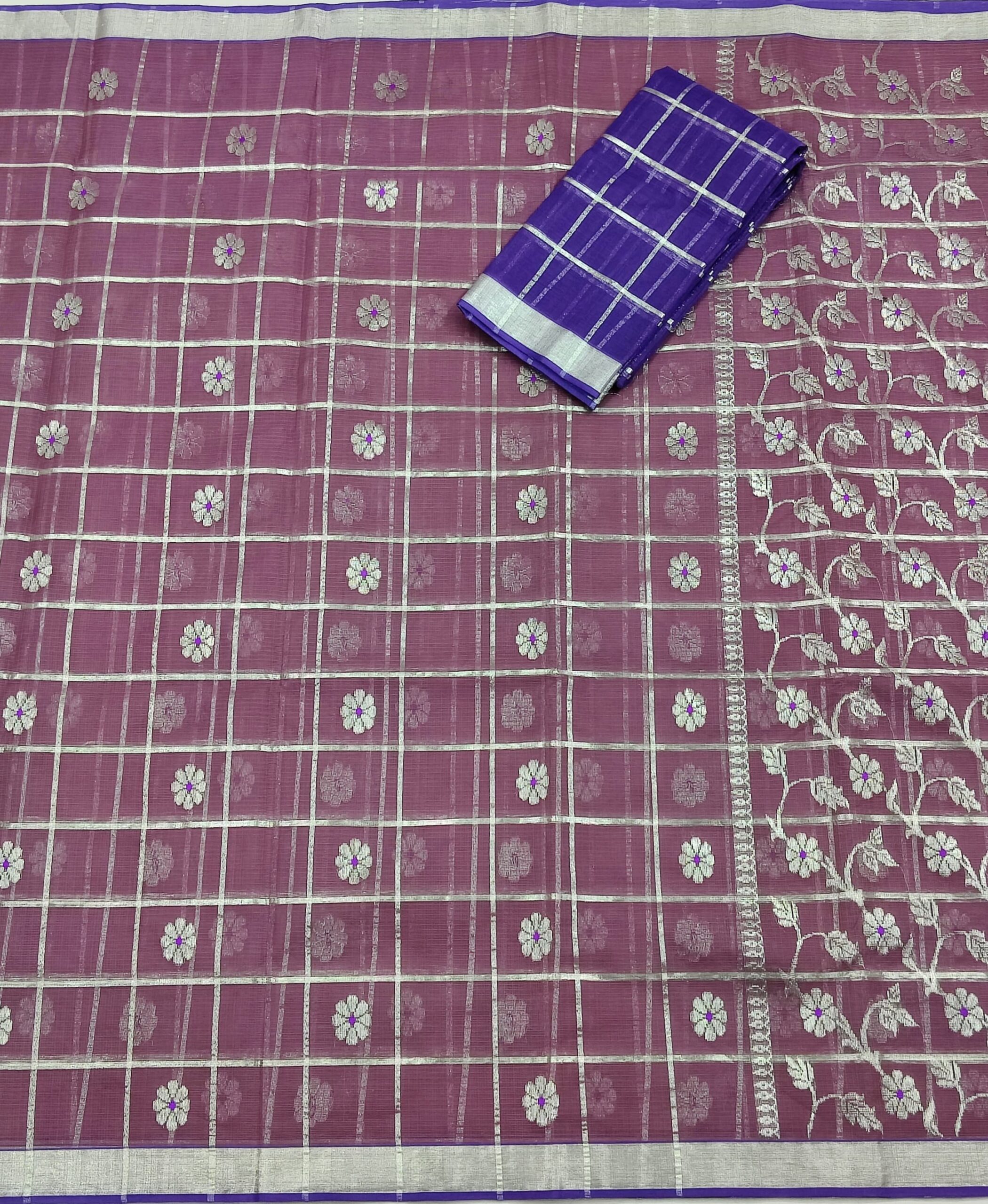 PURE ZARIKOTA HANDLOOM BUTA SAREE WITH BLOUSE B1550 - Image 3