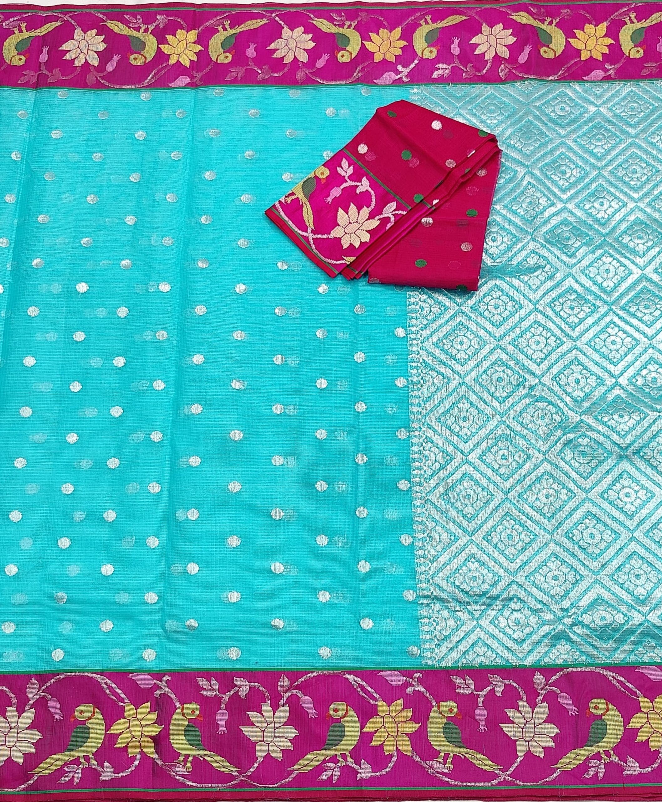 PURE BOTH SIDES PAITHANI BORDER ZARIKOTA HANDLOOM SAREE S-130 - Image 3