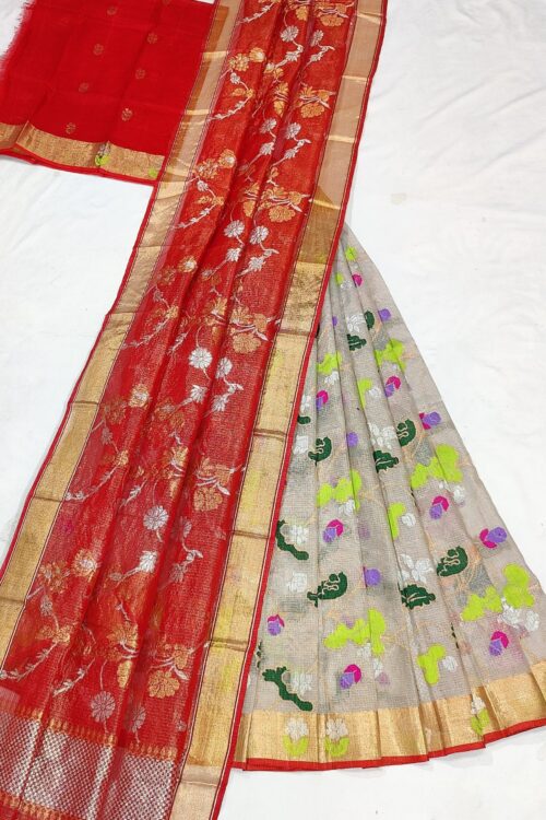 PURE ZARIKOTA HANDLOOM LEHANGA MATERIAL SET – L191