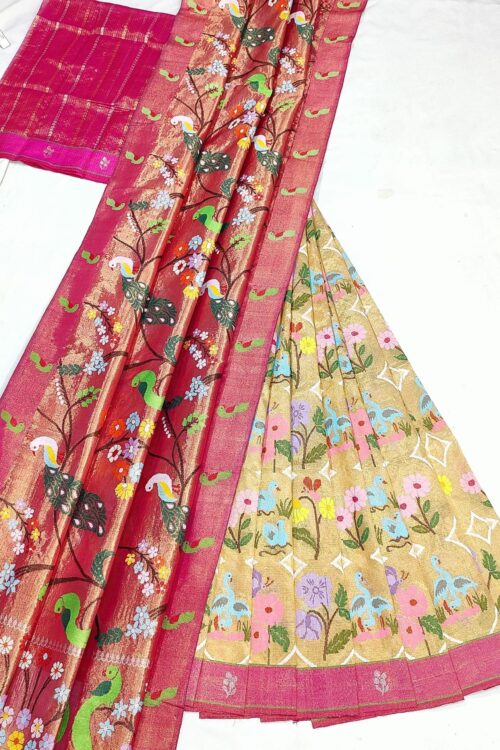 PURE ZARIKOTA HANDLOOM LEHANGA MATERIAL SET – L192