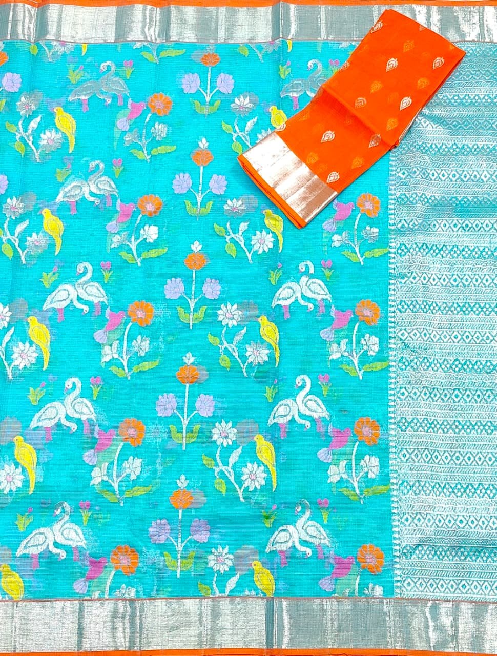 PURE ALL OVER JAAL ZARIKOTA HANDLOOM SAREE WITH BLOUSE_J521 - Image 3