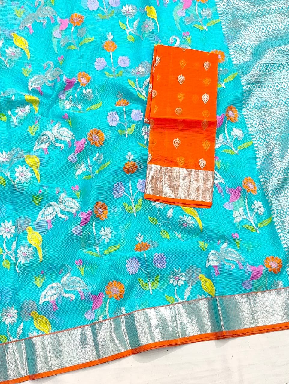 PURE ALL OVER JAAL ZARIKOTA HANDLOOM SAREE WITH BLOUSE_J521 - Image 2