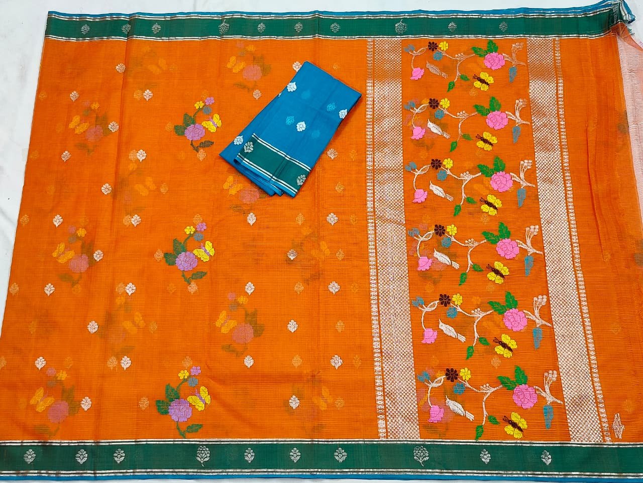 PURE ZARIKOTA HANDLOOM BUTA SAREE WITH BLOUSE B1515 - Image 4