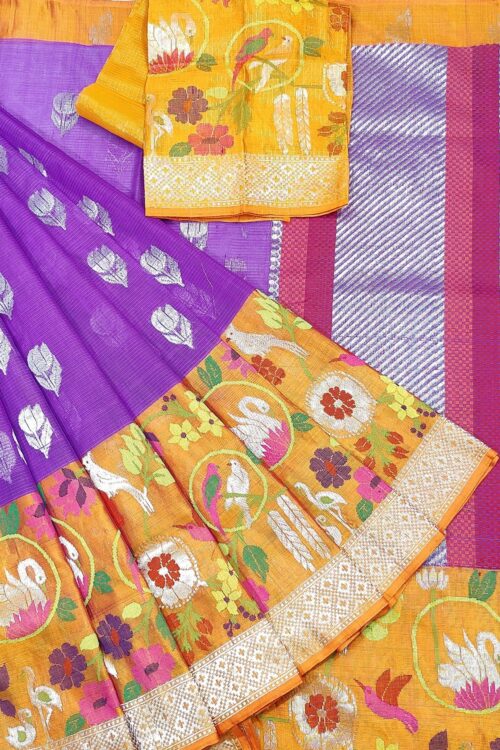PURE BIG PAITHANI BORDER ZARIKOTA HANDLOOM SAREE S-133
