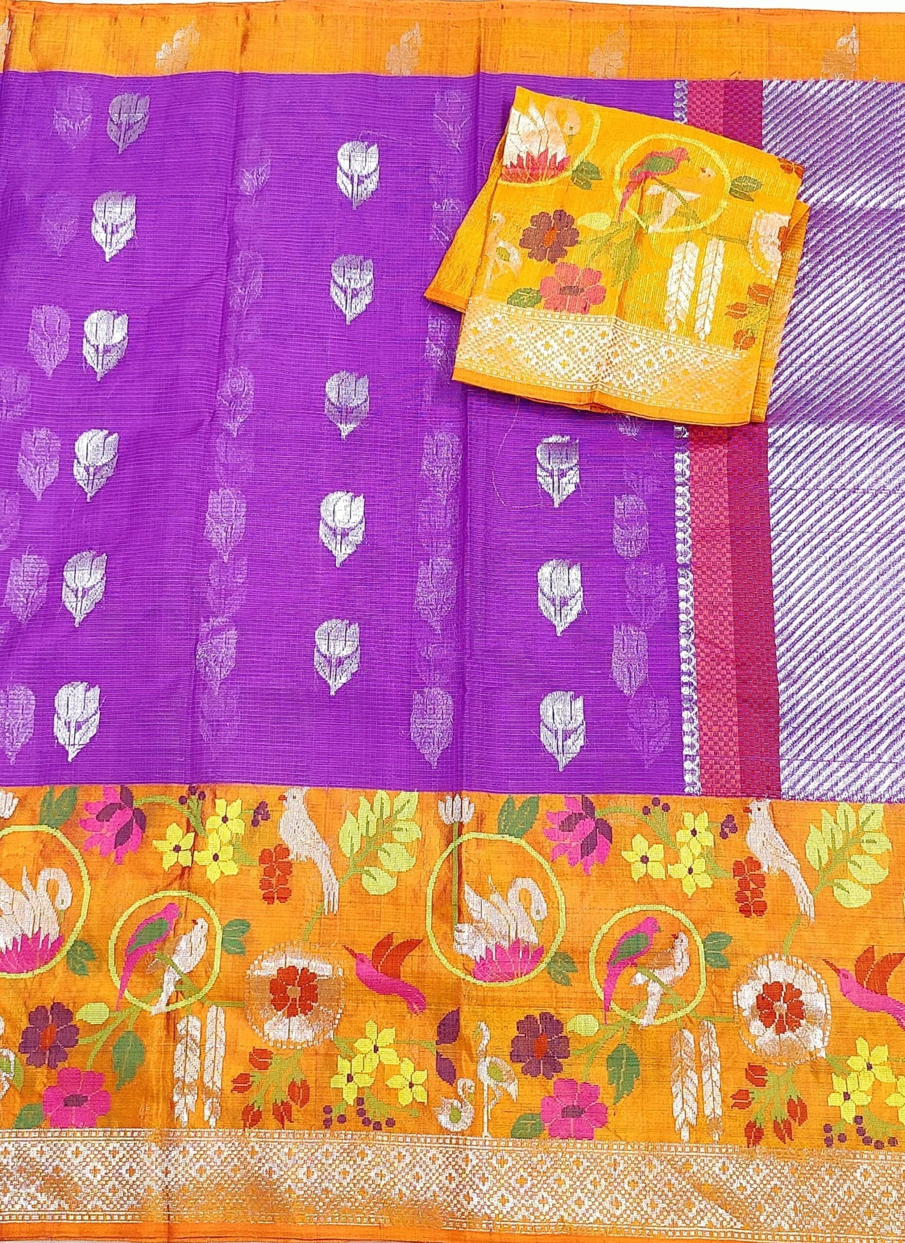 PURE BIG PAITHANI BORDER ZARIKOTA HANDLOOM SAREE S-133 - Image 3