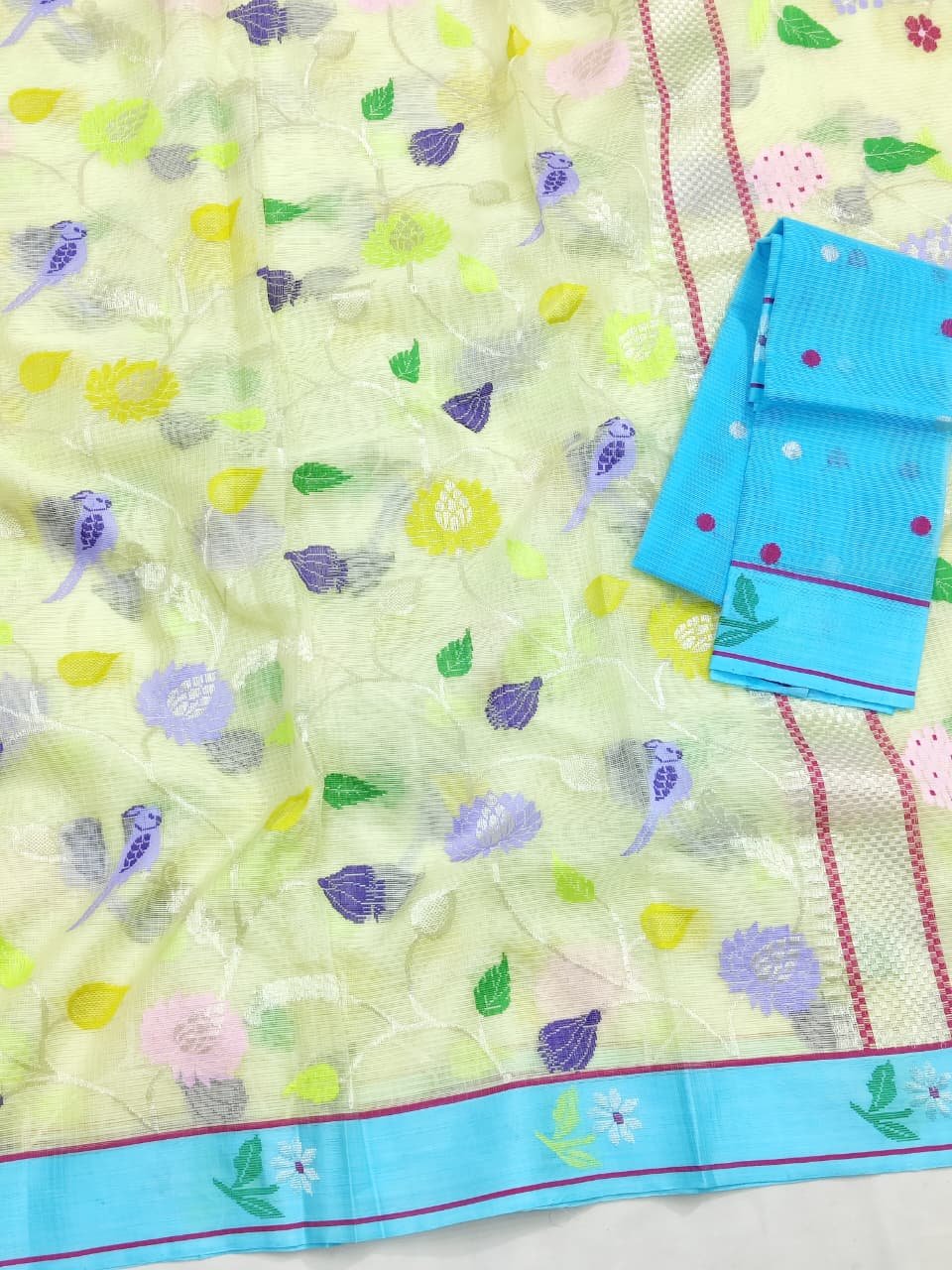 PURE ALL OVER JAAL ZARIKOTA HANDLOOM SAREE WITH BLOUSE_J522 - Image 2